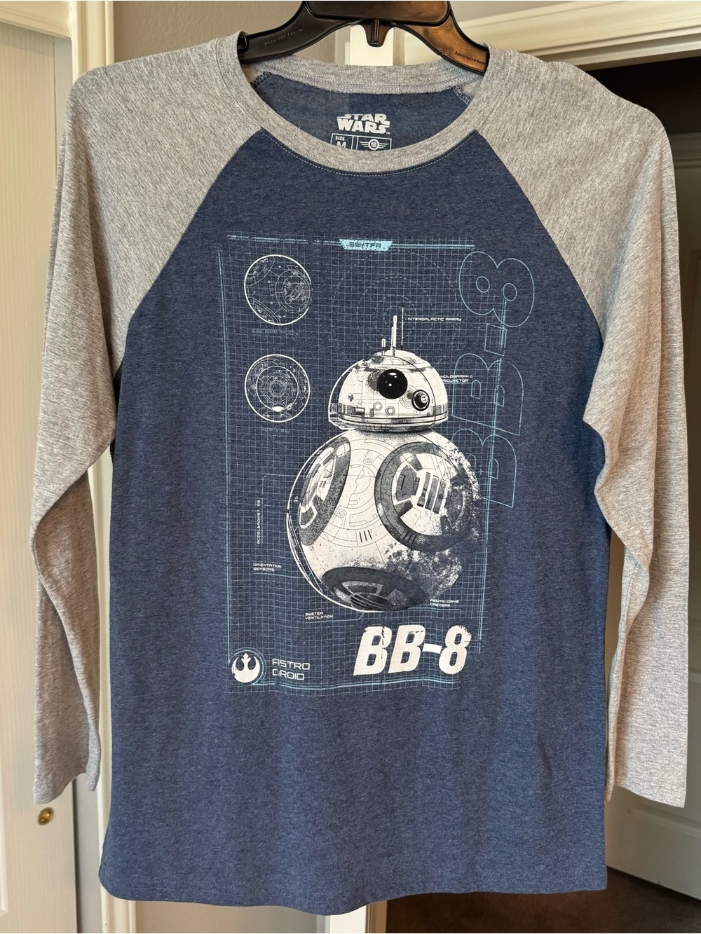 Star Wars BB-8 Men’s Raglan Tee - Navy & Gray